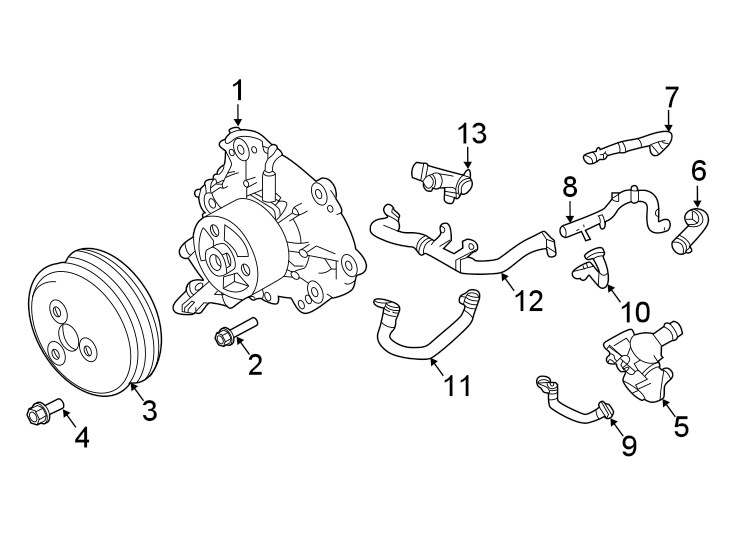 Diagram Water pump. for your Land Rover