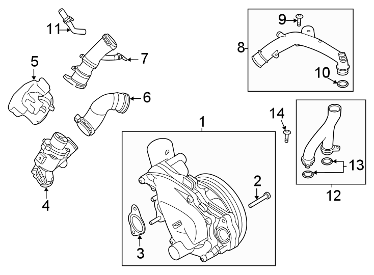 Diagram Water pump. for your 2006 Land Rover Range Rover   