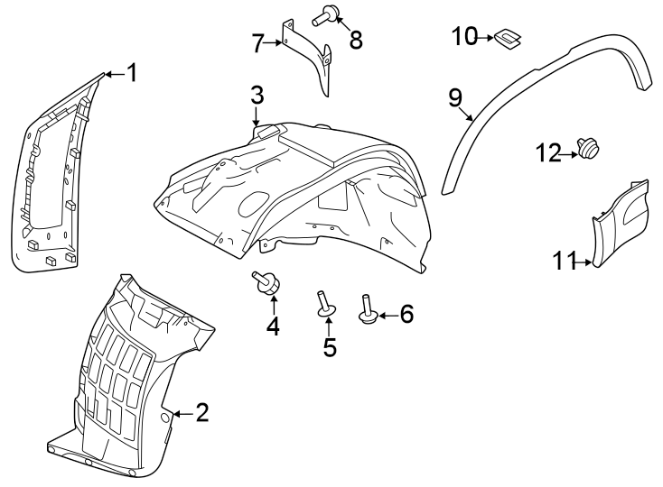 Diagram Fender. Exterior trim. for your 2016 Land Rover LR4  HSE Sport Utility 