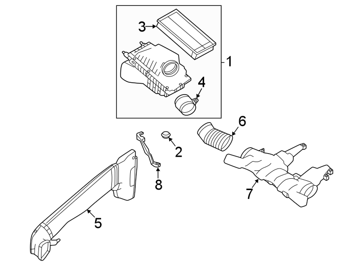 Diagram Air intake. for your 2018 Land Rover Range Rover Evoque   