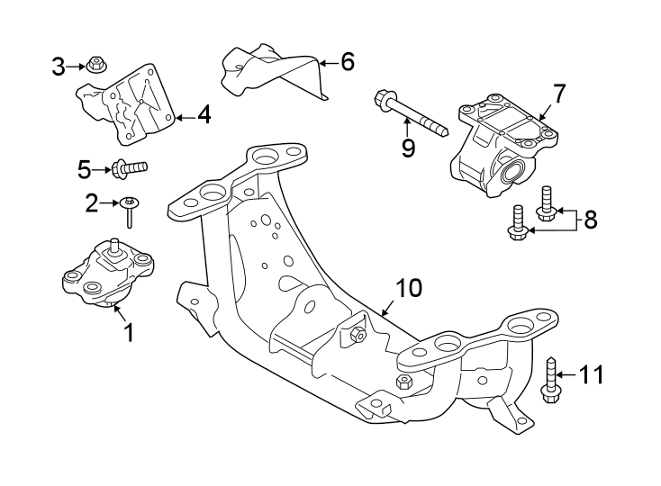 Diagram Engine & TRANS mounting. for your 2020 Land Rover Defender 110   