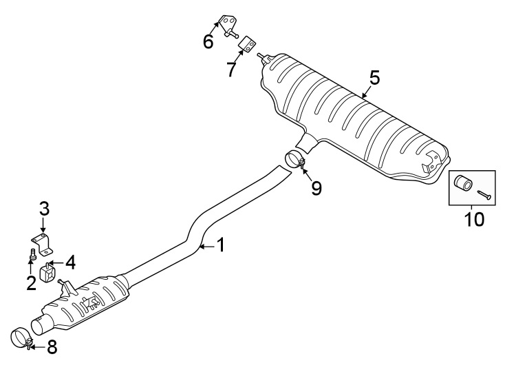 Diagram Exhaust system. Exhaust components. for your 2018 Land Rover Range Rover Evoque   