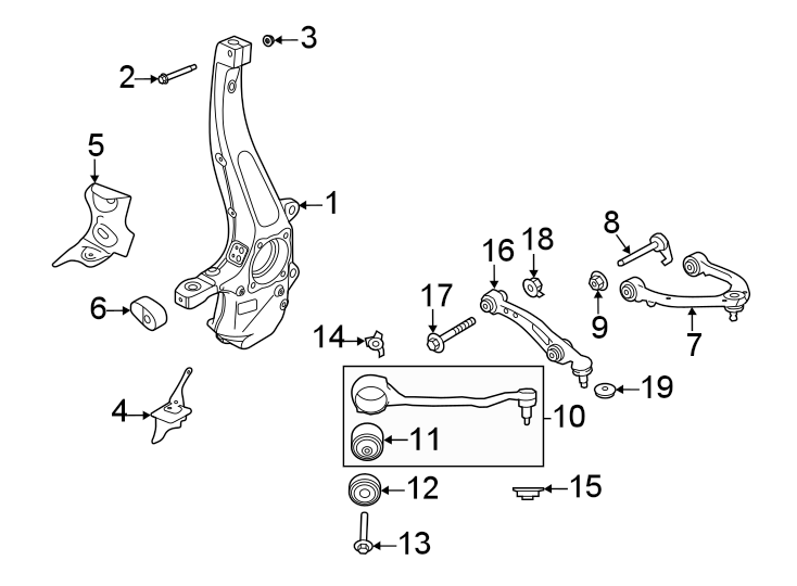 Diagram Front suspension. Suspension components. for your 2006 Land Rover LR3   