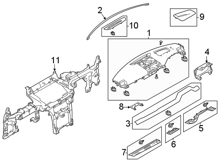 Diagram Instrument panel. for your 2022 Land Rover Defender 110   