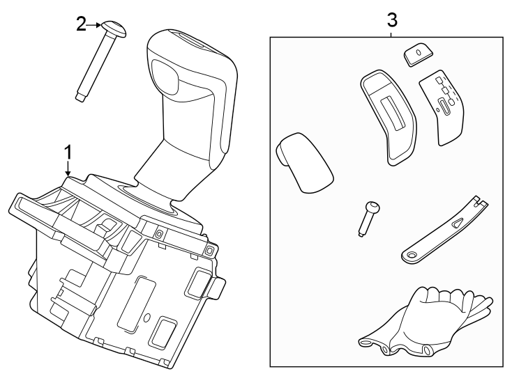 Diagram Console. Transmission shift lever. for your 2023 Land Rover Defender 90 5.0L V8 A/T V8 Carpathian Edition Sport Utility 