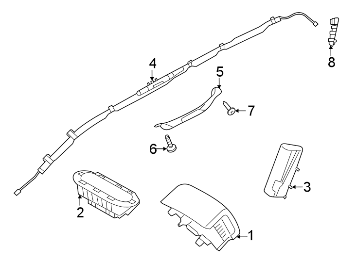 Diagram Restraint systems. Air bag components. for your Land Rover