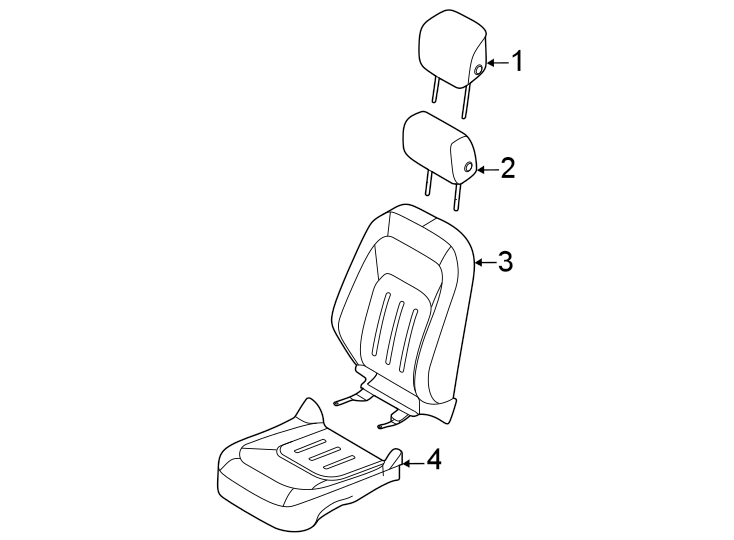 Diagram Seats & tracks. Front seat components. for your 2009 Land Rover LR3   