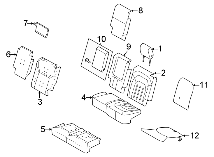 Diagram Seats & tracks. Second row seats. for your 1993 Land Rover Defender 110   