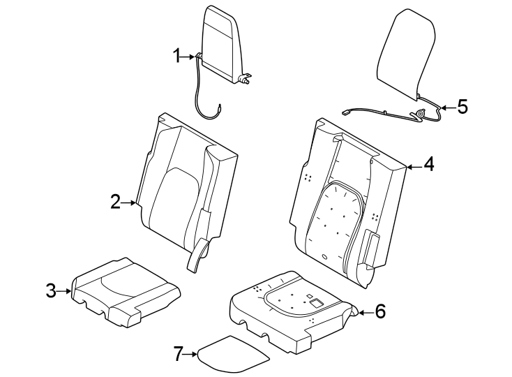 Diagram Seats & tracks. Third row seats. for your 2022 Land Rover Range Rover Evoque   