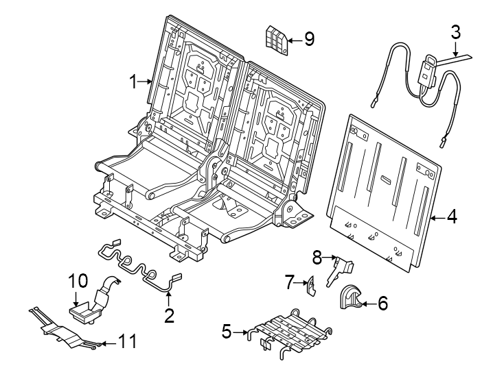 Diagram Seats & tracks. Third row seats. for your Land Rover