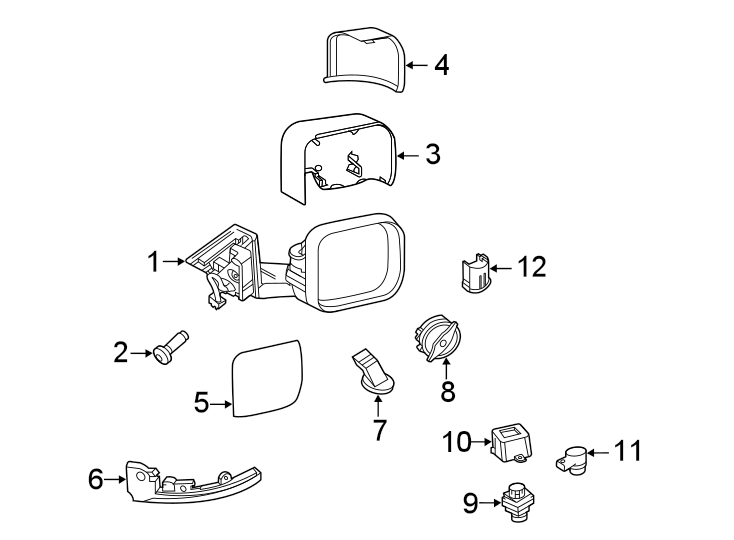 Diagram Front door. Outside mirrors. for your 2021 Land Rover Range Rover  SV Autobiography Dynamic Black Edition Sport Utility 