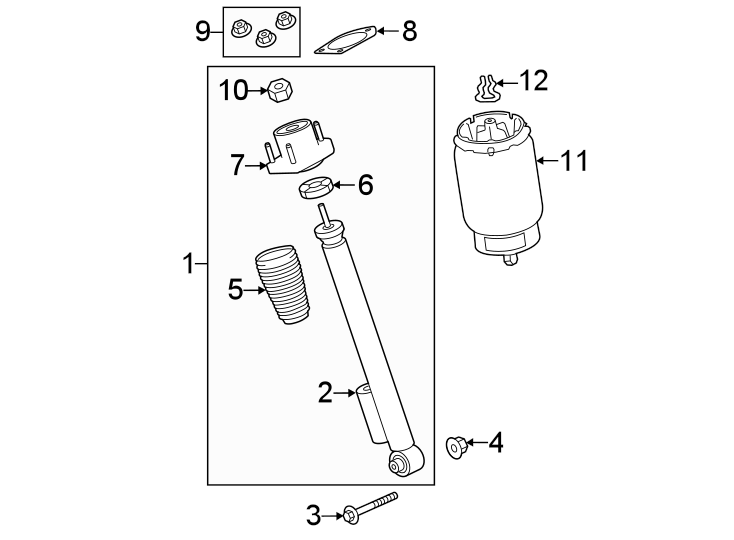 Diagram Rear suspension. Shocks & components. for your 2022 Land Rover Defender 90   