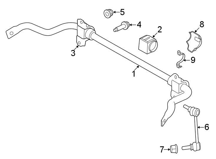 Diagram Rear suspension. Stabilizer bar & components. for your 2022 Land Rover Defender 90   