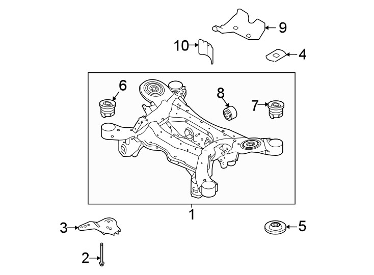 Diagram Rear suspension. Suspension mounting. for your 2023 Land Rover Range Rover Sport   