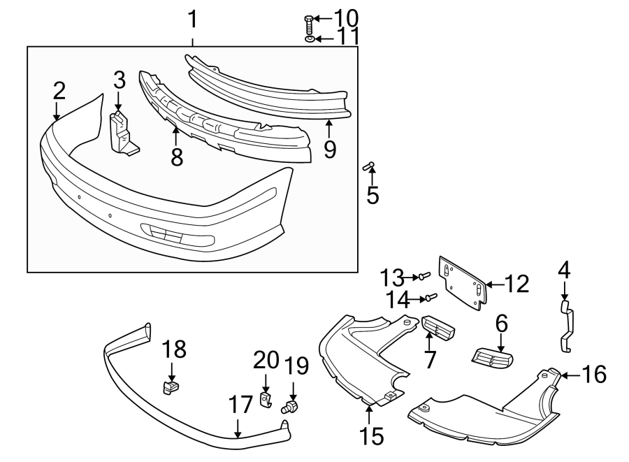 14Front bumper. Bumper & components.https://images.simplepart.com/images/parts/motor/fullsize/7315015.png