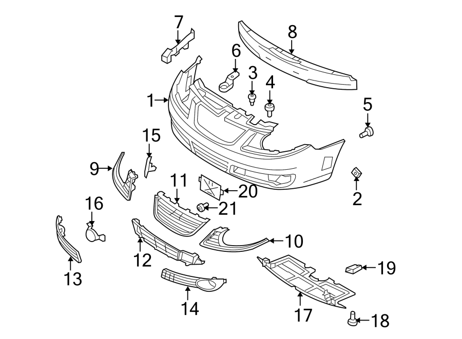 16FRONT BUMPER & GRILLE. BUMPER & COMPONENTS.https://images.simplepart.com/images/parts/motor/fullsize/7318018.png