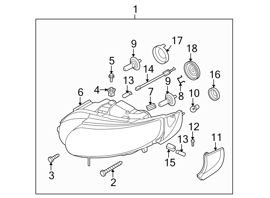 9FRONT LAMPS. HEADLAMP COMPONENTS.https://images.simplepart.com/images/parts/motor/fullsize/7318028.png