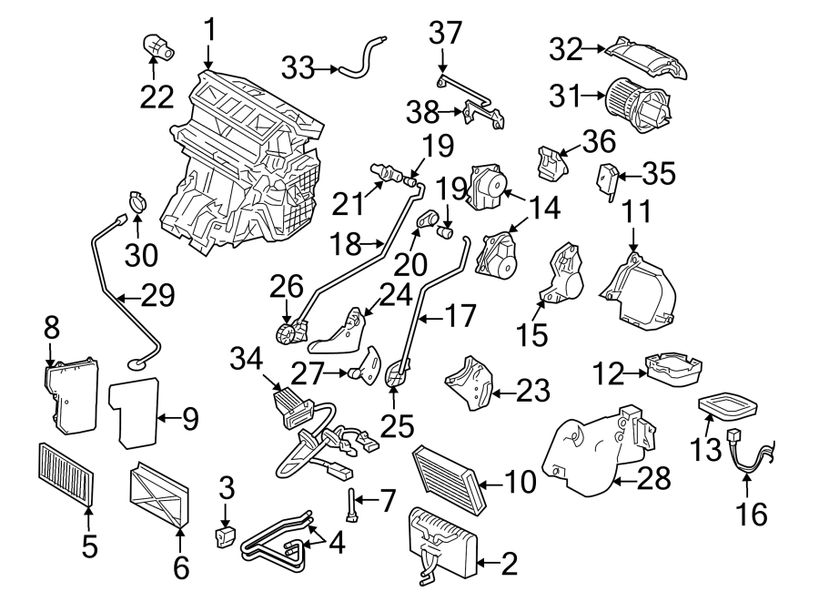 33AIR CONDITIONER & HEATER. EVAPORATOR & HEATER COMPONENTS.https://images.simplepart.com/images/parts/motor/fullsize/7318117.png