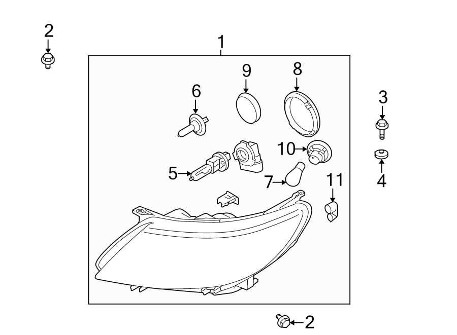 9FRONT LAMPS. HEADLAMP COMPONENTS.https://images.simplepart.com/images/parts/motor/fullsize/7320012.png