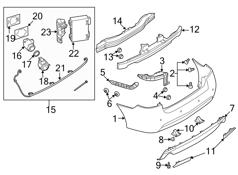 9REAR BUMPER. BUMPER & COMPONENTS.https://images.simplepart.com/images/parts/motor/fullsize/7320542.png