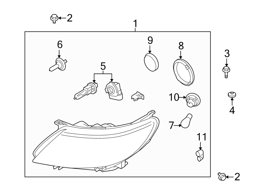 9FRONT LAMPS. HEADLAMP COMPONENTS.https://images.simplepart.com/images/parts/motor/fullsize/7325015.png