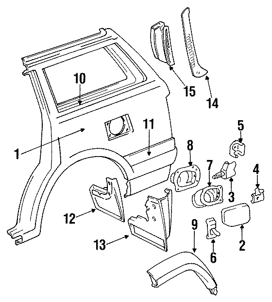 Diagram QUARTER PANEL. for your 2007 Toyota Avalon   