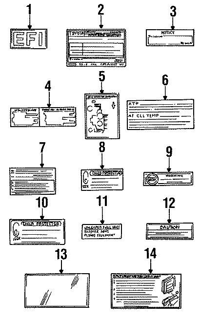 Diagram INFORMATION LABELS. for your 2005 Toyota Camry  SE SEDAN 