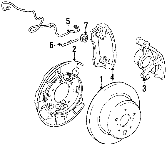 Diagram REAR SUSPENSION. BRAKE COMPONENTS. for your 2020 Toyota 4Runner   