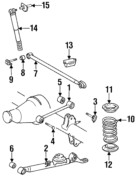 Diagram REAR SUSPENSION. SUSPENSION COMPONENTS. for your 1997 Toyota Previa   