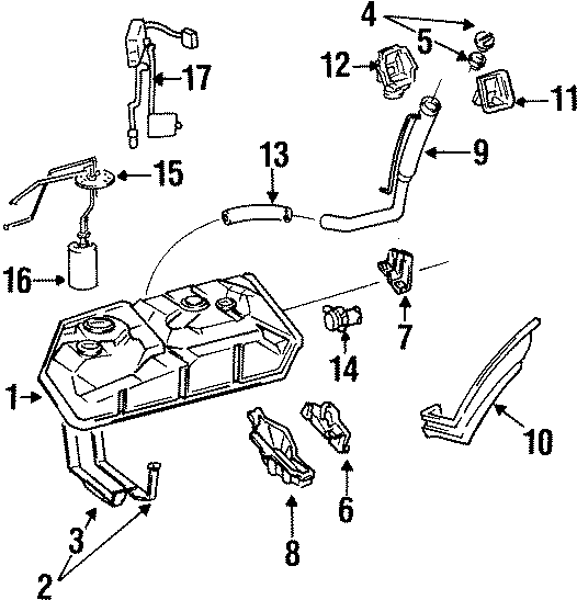 Diagram FUEL SYSTEM COMPONENTS. for your 1998 Toyota Avalon  XL Sedan 