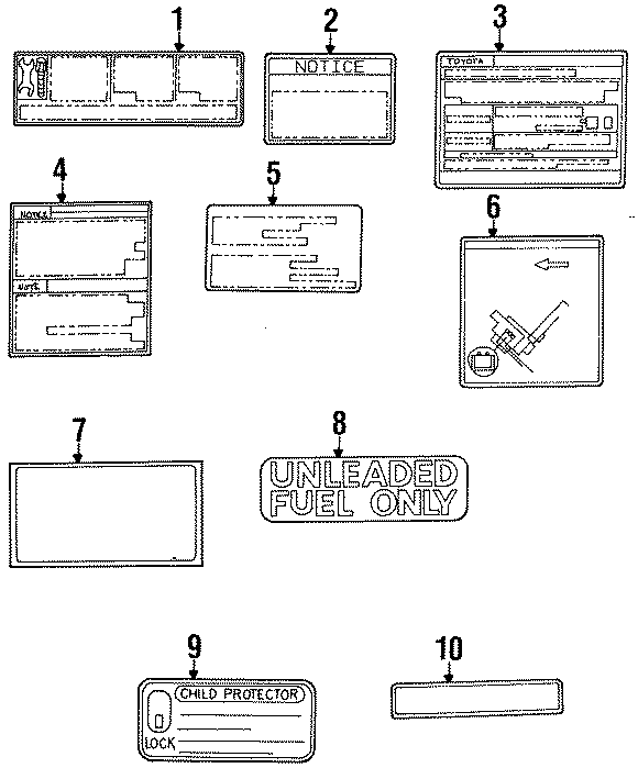 Diagram INFORMATION LABELS. for your 1994 Toyota PickUp   