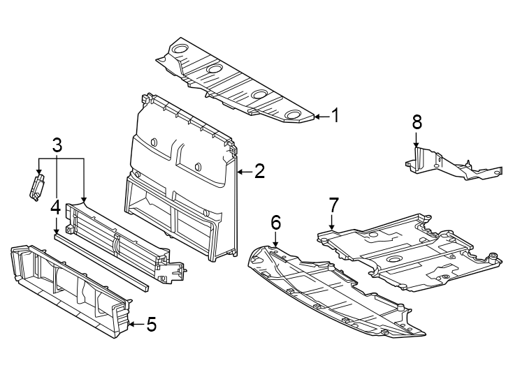 Diagram Radiator support. Splash shields. for your 2018 Toyota 86   