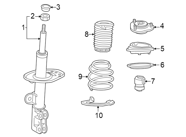 Diagram Front suspension. Struts & components. for your 2023 Toyota Tundra   