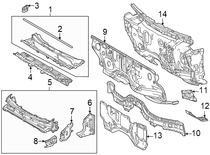 Diagram Cowl. for your 2019 Toyota Sienna   