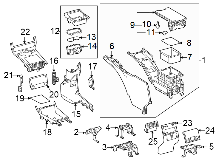 Diagram Center console. for your 2010 Toyota Camry  SE SEDAN 