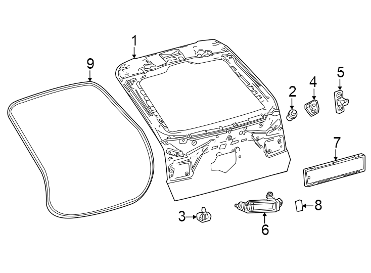 Diagram Lift gate. Gate & hardware. for your 1990 Toyota Corolla   