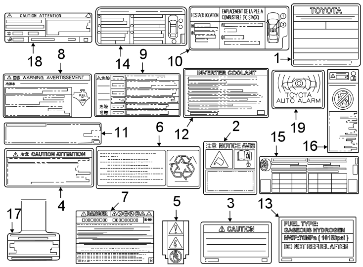 Diagram Information labels. for your 1998 Toyota Camry   