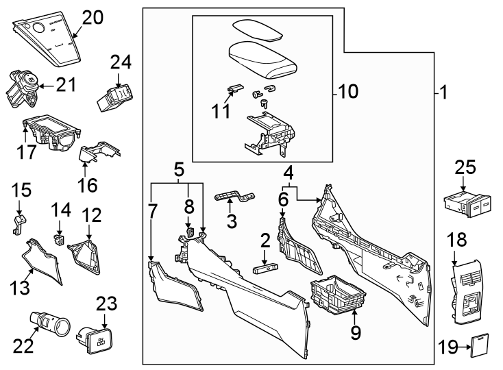 Diagram Console. for your 2006 Toyota Highlander   