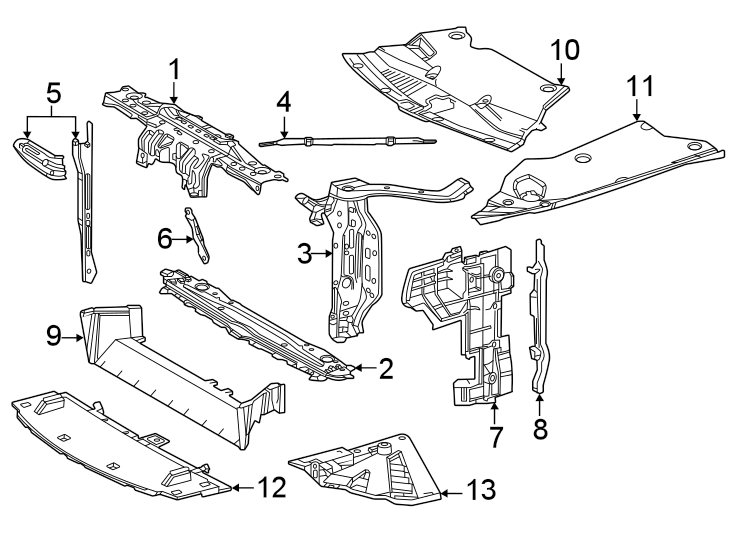 Diagram Radiator support. for your 2023 Toyota Prius Prime   