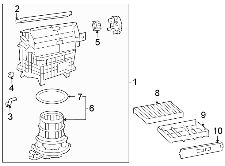 Diagram Air conditioner & heater. Blower motor & fan. for your 2008 Toyota Prius   