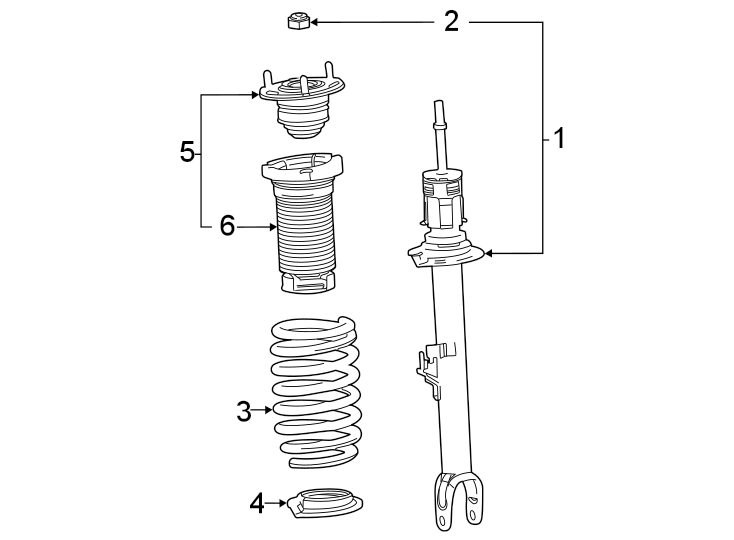 Diagram Front suspension. Struts & components. for your 2006 Toyota Matrix 1.8L M/T AWD XR Wagon 