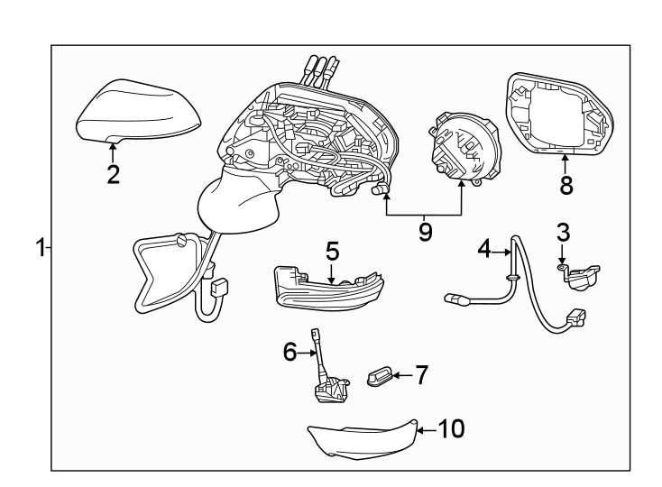 Diagram Front door. Outside mirrors. for your 2015 Toyota Venza   