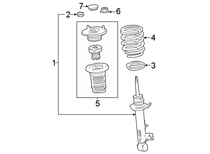 Diagram Rear suspension. Struts & components. for your Toyota Highlander  