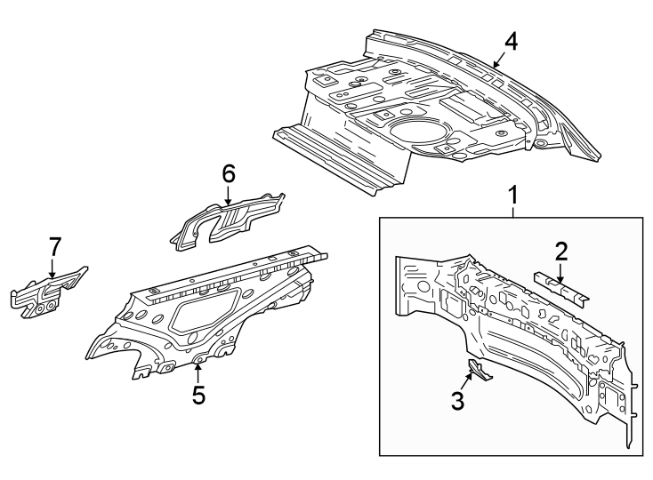 Diagram Rear body & floor. for your 2011 Toyota Highlander   