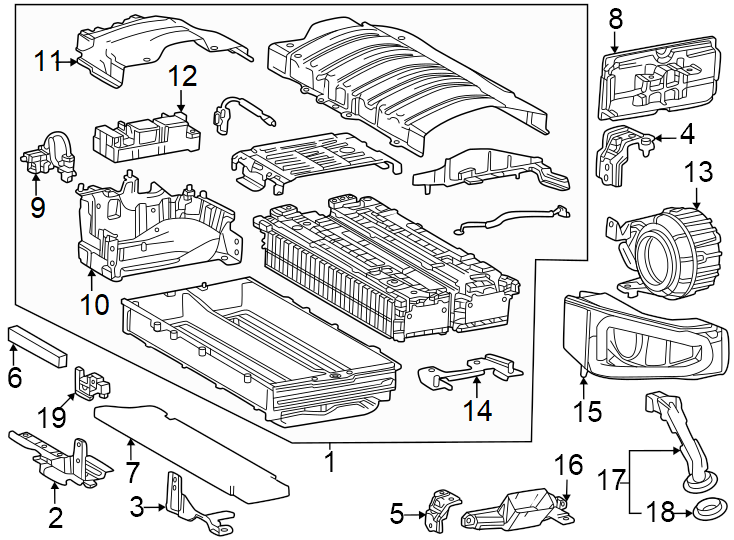 Diagram Battery components. High voltage. for your 2002 Toyota Camry   