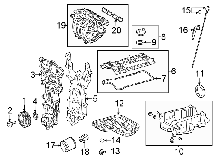 Diagram Engine / transaxle. Engine parts. for your 2023 Toyota Tacoma 3.5L V6 A/T RWD SR5 Crew Cab Pickup Fleetside 