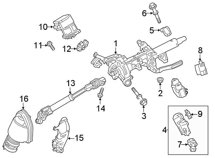 Diagram Steering column assembly. for your 2024 Toyota 4Runner  Limited Sport Utility 