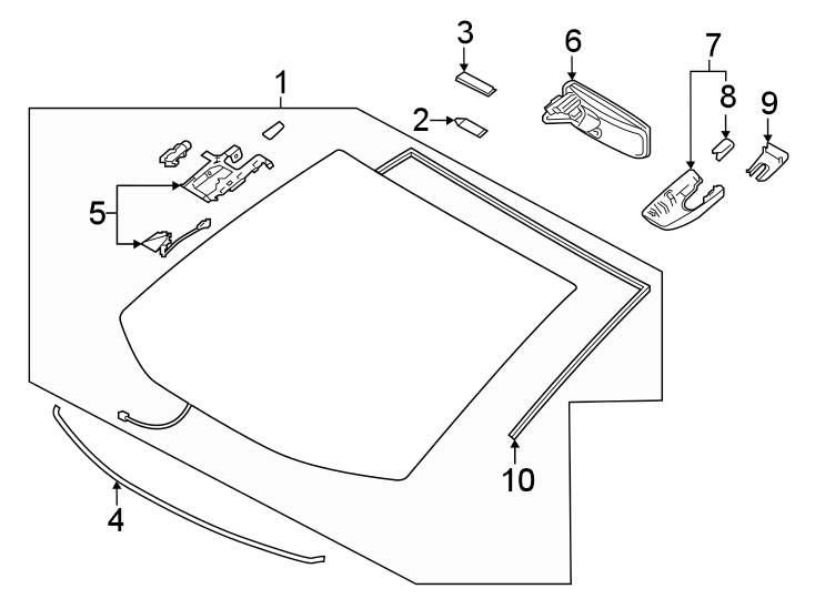 Diagram Windshield. Glass. for your Toyota Avalon  