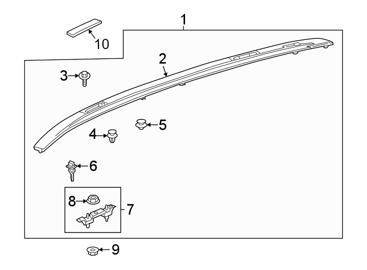 Diagram Roof rack. for your 2010 Toyota Corolla   