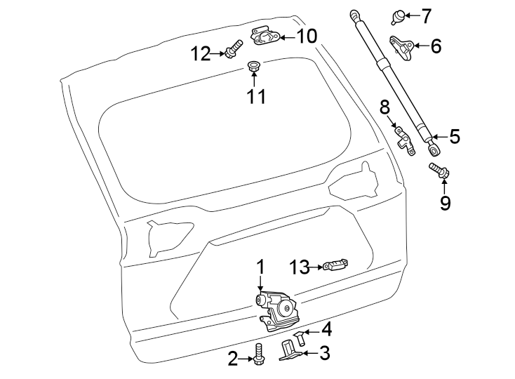 Diagram Lift gate. Lock & hardware. for your 2000 Toyota Avalon   